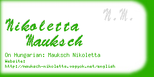 nikoletta mauksch business card